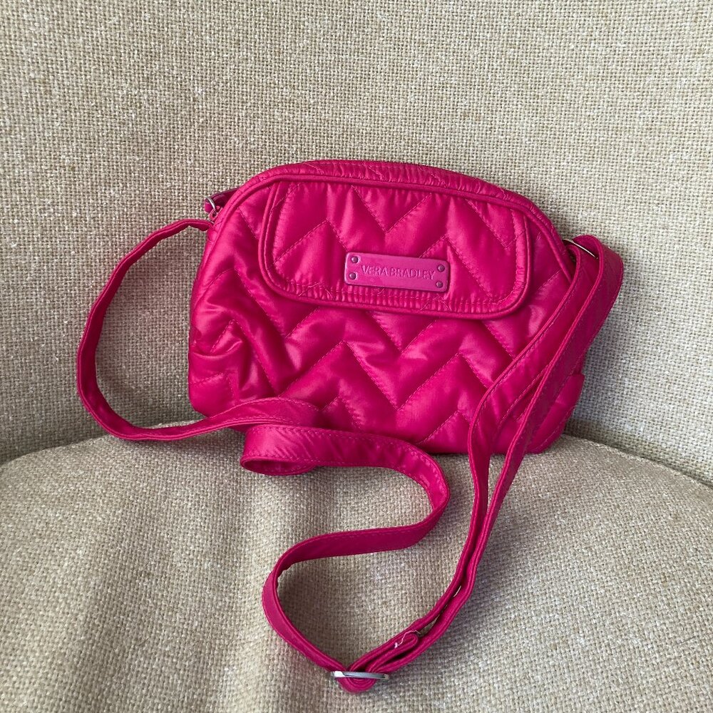 Vera Bradley Magenta Pink Puffy Quilted Crossbody Bag